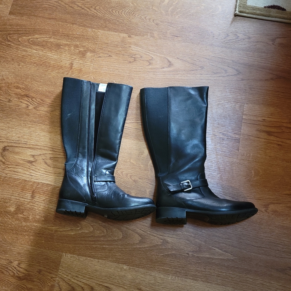 Clarks Black Knee-High Women's Boots 9.5 M - Picture 3 of 6